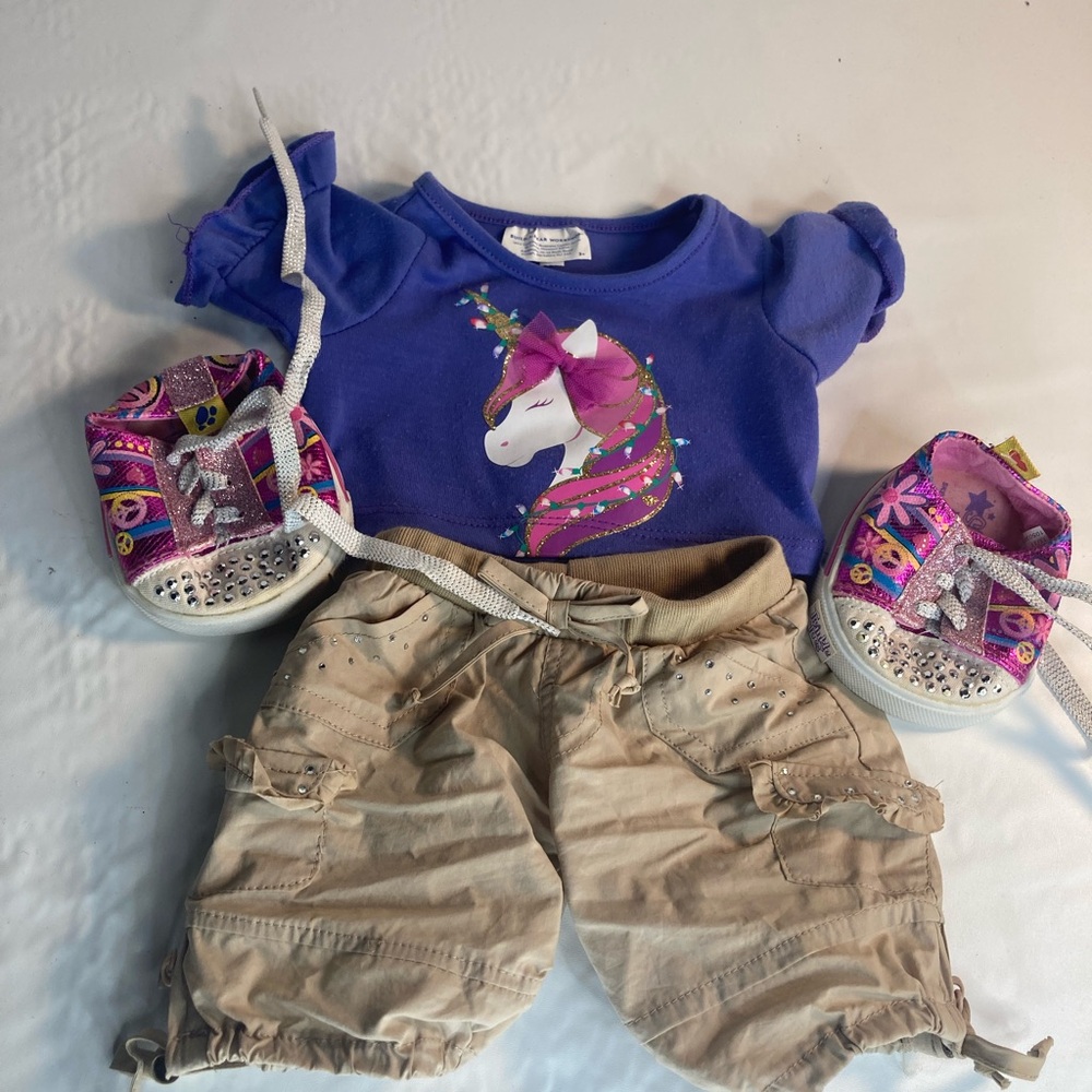 Build A Bear workshop Unicorn Outfit Peace Skechers Shoes Plush